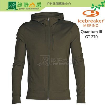 《綠野山房》Icebreaker 破冰者 男 Quantum III 連帽保暖外套 GT270 橄欖綠 IB0A59JX