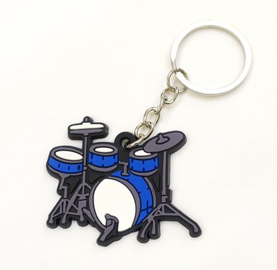 格律樂器 爵士鼓鑰匙圈 藍色 鼓吊飾 樂器吊飾 樂器鑰匙圈 鼓鑰匙圈