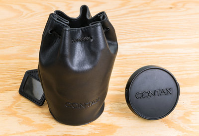 二手新中古:CONTAX GCL-2原廠皮鏡頭袋+59mm CONTAX 原廠鏡頭蓋 G系列