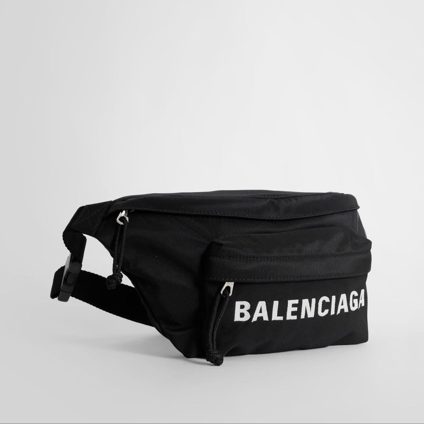 BALENCIAGA LOGO BAG FANNY PACK 巴黎世家黑色腰包肩背包包側背包全新