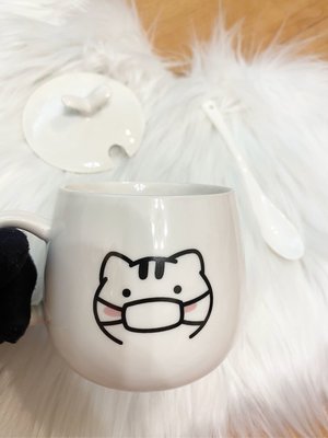 貓咪戴口罩 口罩貓咪杯 猫咪陶瓷杯 貓咪咖啡杯 貓咪造型杯 水杯 下午茶杯 馬克杯
