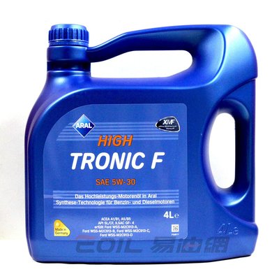 【易油網】【缺貨】ARAL HighTronic F 5W30 5W-30 4L全合成機油 FORD TOTAL ENI