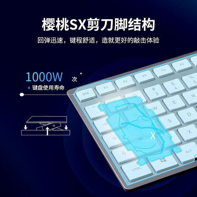 鍵盤 CHERRY櫻桃KC6000纖薄有線薄膜鍵盤輕音商務辦公家用筆記本鍵盤