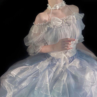 喵君工作室原創設計洛麗塔 人魚的謊言Lolita洛麗塔洋裝 洛麗塔連衣裙 夏短袖連衣裙