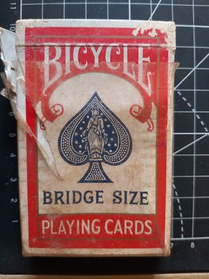 早期BICYCLE美國USA BRIDGE SIZE Playing Cards撲克牌 橋牌 紅底 內有55張卡片