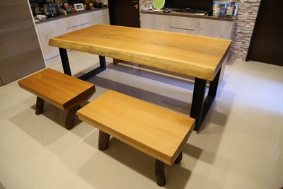 【原味手工家具】寮國檜木餐桌椅組-台南 原木 家具