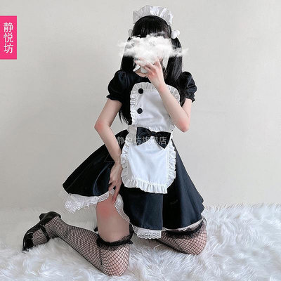 cosplay裝扮 cosplay服裝 黑色經典女仆裝日本愛麗絲軟妹Lolita洛麗塔咖啡廳女傭服裝連衣裙701 XJ005