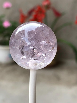 【二手】天然紫水晶球棒棒糖總重23克 天然水晶 擺件 礦物標本【破銅爛鐵】-2508