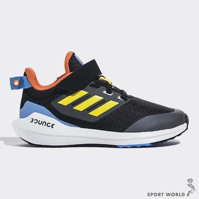 Adidas EQ21 RUN 2.0 BOUNCE 童鞋 中童 大童 慢跑 魔鬼氈 黑黃藍【運動世界】GY4369