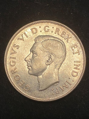 【二手】 加拿大1946年 喬治六世50cents銀幣 頂能再頂的2601 錢幣 硬幣 紀念幣【明月軒】