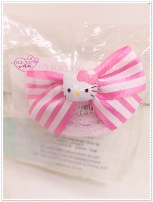 ♥小花花日本精品♥ Hello Kitty 髮束髮飾 大臉條紋緞帶08407306