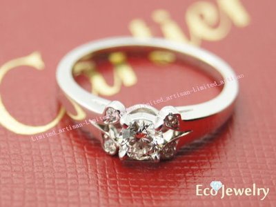 《Eco-jewelry》【Cartier】Ballerine系列0.25克拉EcolorIF3EX鑽石戒指~專櫃真品
