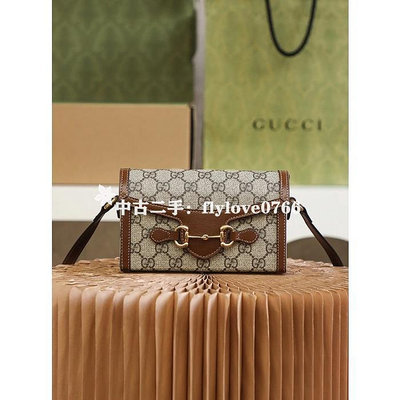 中古二手GUCCI 1955 mini 馬銜扣 手機包 斜跨包 側背包 單肩包 699296