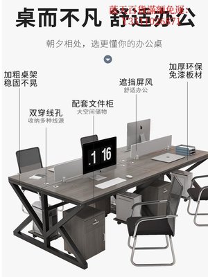 藍天百貨職員辦公桌椅簡約現代4/6四六人位辦公室員工位屏風卡座腦桌子