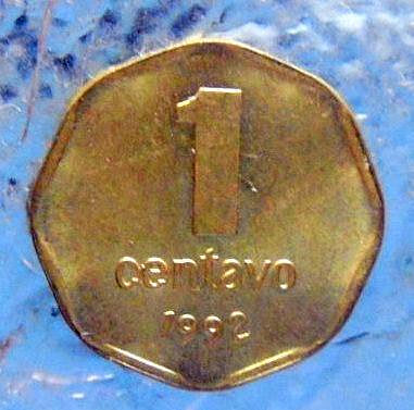 阿根廷 1992年  1分  八角 多邊型  銅幣41【懂胖收藏】銀元 銀幣 洋錢