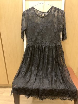 全新韓國品牌H:connect 黑色全蕾絲洋裝