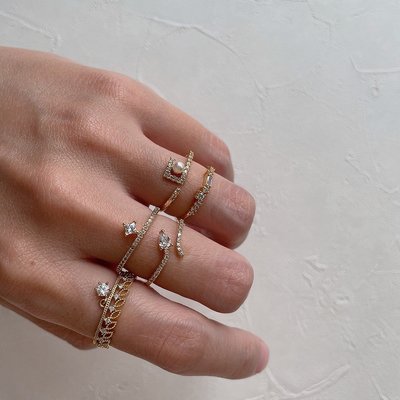 FUDGE法橘 / 正韓 SALE 金色系列 鋯石鑽戒指