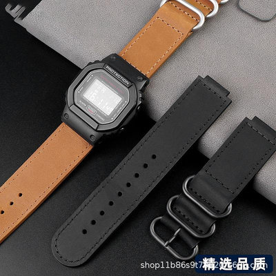 代用錶帶 適用G-SHOCK卡西鷗DW5600 GW-B5600 GM-5600系列新款真皮錶帶男款