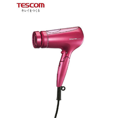 【TESCOM】速乾大風量負離子美髮膠原蛋白吹風機TCD3000TW 桃紅色 白金奈米水霧附吹嘴風罩