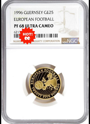 NGCPF68UC格恩西（根西島）1996年歐洲杯紀念金幣。