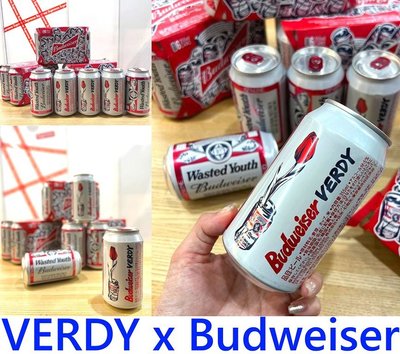 BLACK日本限定！全新VERDY x BUDWEISER百威啤酒WASTED YOUTH紀念瓶(裝飾品!內無酒精!)