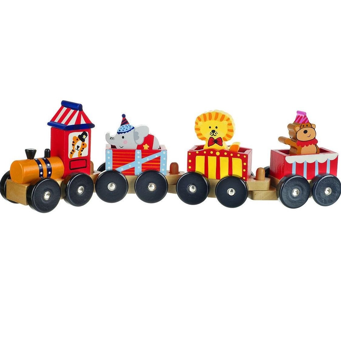 wooden circus train