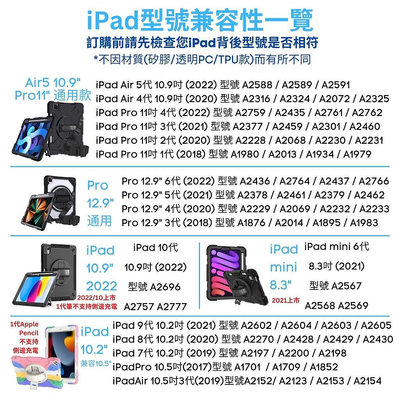 iPad Air 5 10.9 保護殼黑色 iPad 10代 Pro 11 12.9 Mini6 軍規防摔保護套送背帶