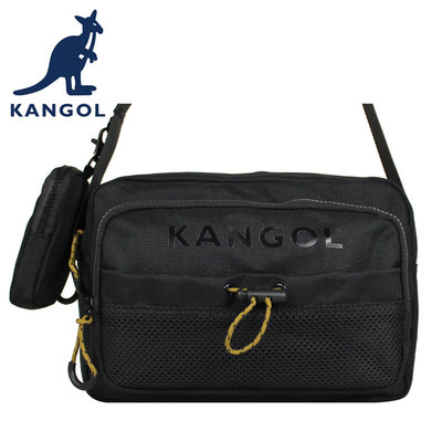 【DREAM包包館】KANGOL 英國袋鼠 側背包 斜背包 型號 61551703 黑色 卡其