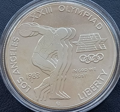 美國    洛杉磯奧運    1元    1983年  S記       銀幣(90%銀)   1838