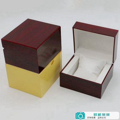 高亮油漆木質手錶盒禮盒木制手錶盒子單個翻蓋手錶手鏈收納包裝盒.
