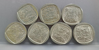幣711 南非1992.93.94.95年1蘭特硬幣 共7枚