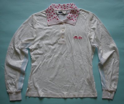 義大利品牌［FILA］女休閒運動GOLF系列白色長袖POLO衫(編號0436) ~S