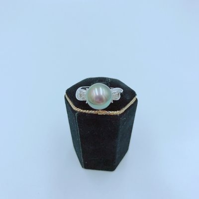 【立勝當鋪】天然珍珠 鑽石戒指  18k  編號A00044