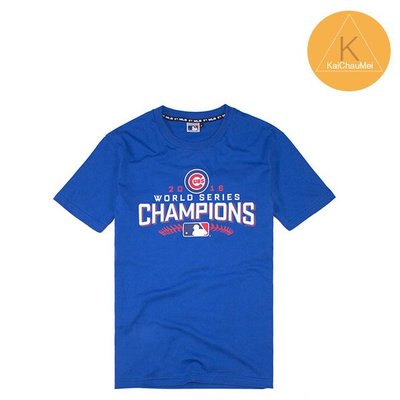 凱喬美│美國 職棒 大聯盟 MLB 打破山羊魔咒 百年奇蹟 總冠軍 芝加哥 藍 小熊隊 限量 Tshirt 球衣 紀念