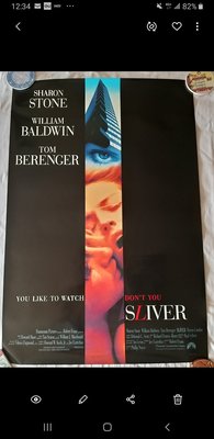 銀色獵物 SLIVER 原版美版雙面電影海報 莎朗·史東 威廉·鮑德溫