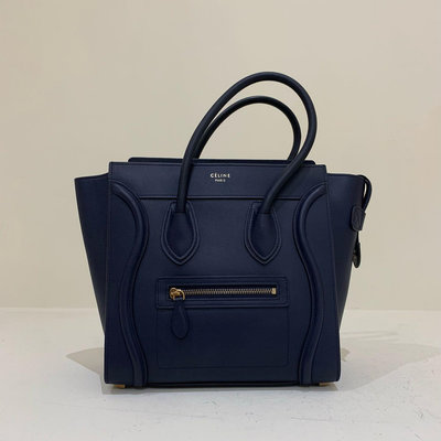Celine Luggage 囧包 Micro 深藍色   《精品女王新品&二手》