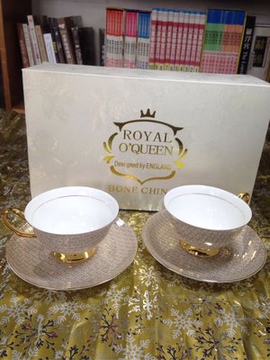 Royal Duke 英式骨瓷咖啡杯組 Fine Bone China  骨瓷花茶杯組 玻璃杯組 兩杯兩盤 附禮盒 經典 送禮自用兩相宜
