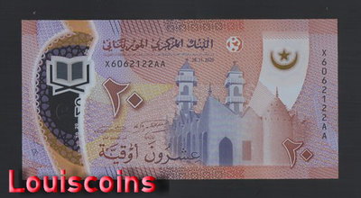 【Louis Coins】B1778-MAURITANIA-2020茅利塔尼亞塑膠紙幣,20 Ouguiya