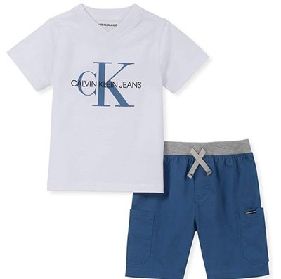 預購 美國帶回 Calvin Klein Jeans 夏季 童裝 寶寶 男童 上衣+短褲 套裝 休閒服