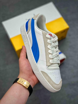 【明朝運動館】PUMA RALPH SAMPSON LO VINTAGE 白藍 皮革 麂皮 百搭 低幫 慢跑鞋371767-01男女鞋耐吉 愛迪達