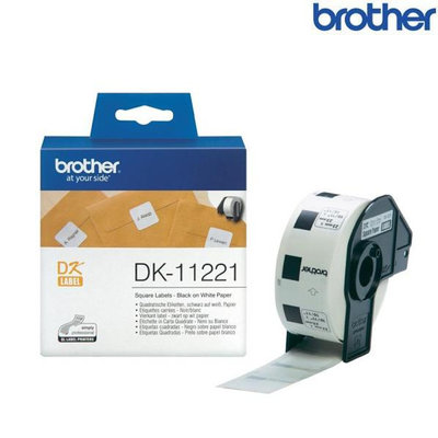 【含稅】Brother兄弟 DK-11221 單張定型標籤帶 23x23mm 白底黑字 1000張 標籤貼紙 成分標籤