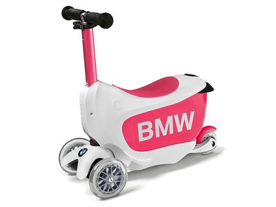 【樂駒】BMW 原廠 生活 精品 兒童 孩童 Kids Scooter 滑板車 學步車 兩用 學習 白色 桃紅