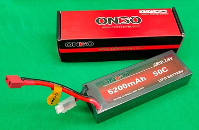 【車車共和國】ONBO 7.4V 50C 5200mAh LIPO 硬殼電池 (T插) OP-5200/50-2S1P