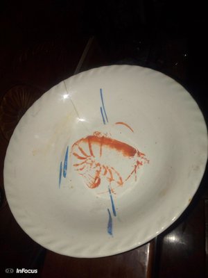 早期的老蝦仔碗一個，21.5cm, 早期的老蝦仔碗一個，21.5cm, 希少