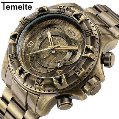 «精品»手錶 復古假三眼 防水石英手錶 歐美男士 運動手錶T020GZB01