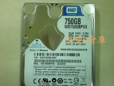 【登豐e倉庫】 YF355 WD7500BPVX-22JC3T0 750G SATA3 筆電硬碟