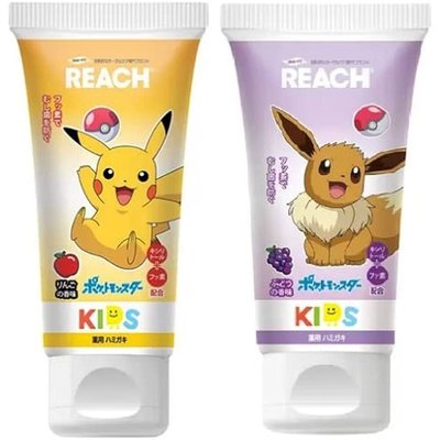 【牙齒寶寶】日本 REACH 麗奇 寶可夢皮卡丘 迪士尼公主 伊布 兒童牙膏(兩款可選）60g
