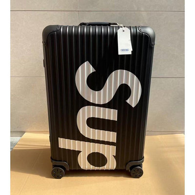 RIMOWA X SUPREME 聯名款 限量啞黑色 28寸 旅行 拉桿箱 行李箱 鋁鎂合金材質  98成新-森漫奇品屋