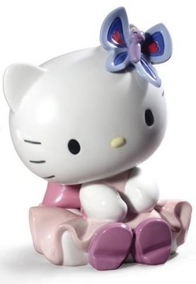鼎飛臻坊 Hello Kitty 凱蒂貓  Lladro純手工製作 座姿造型 陶瓷 娃娃 擺飾  日本正版