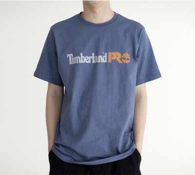 Timberland PRO 6.5oz 厚磅 大LOGO 短Tee 全新 男款 藍色 美版 尺寸S